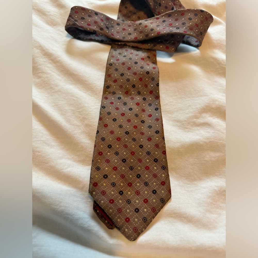 Patterned Brown Tie - image 4